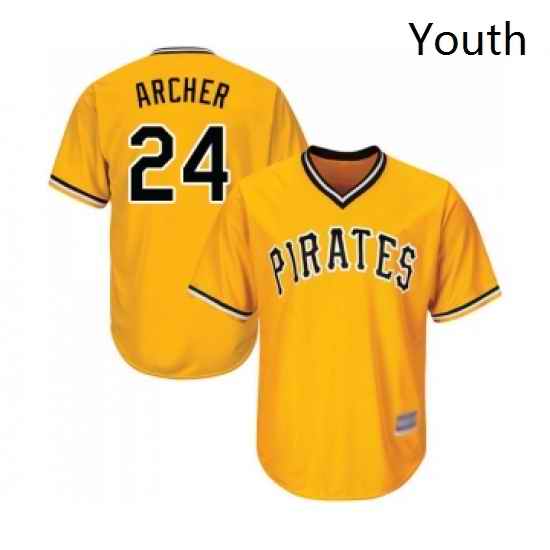Youth Pittsburgh Pirates 24 Chris Archer Replica Gold Alternate Cool Base Baseball Jersey
